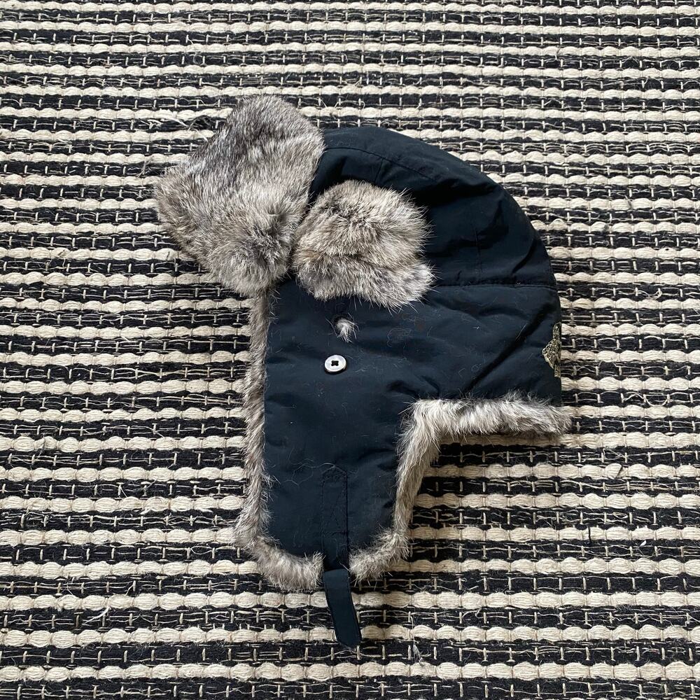 🌿Mad Bomber Rabbit Fur Trim Trapper Navy Blue Hat M